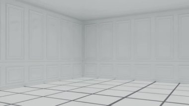 Büyük lüks, modern, parlak iç mekan. Oturma odası tasviri 3D canlandırma.