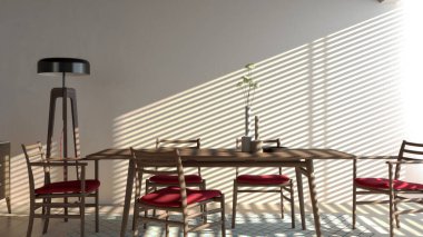 Büyük lüks, modern, parlak iç mekan. Oturma odası tasviri 3D canlandırma.