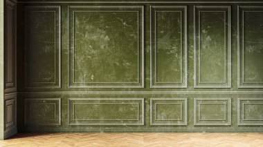 Büyük lüks, modern, parlak iç mekan. Oturma odası tasviri 3D canlandırma.