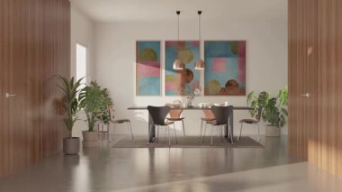 3D video görüntüleme modern modern tasarım. Evin içinde şık bir video klibi var.