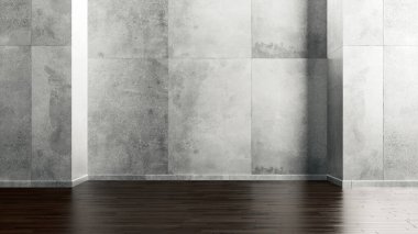 Büyük lüks, modern, parlak iç mekan. Oturma odası tasviri 3D canlandırma.