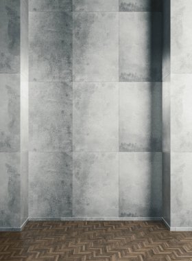 Büyük lüks, modern, parlak iç mekan. Oturma odası tasviri 3D canlandırma.