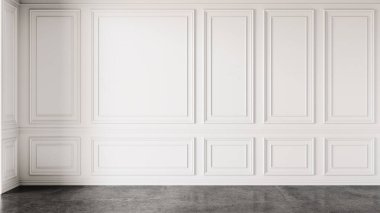 Büyük lüks, modern, parlak iç mekan. Oturma odası tasviri 3D canlandırma.