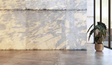 Büyük lüks, modern, parlak iç mekan. Oturma odası tasviri 3D canlandırma.