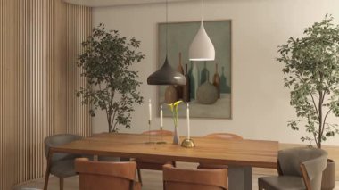 3D video görüntüleme modern modern tasarım. Evin içinde şık bir video klibi var.