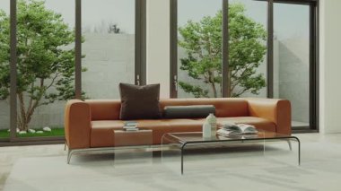 3D video görüntüleme modern modern tasarım. Evin içinde şık bir video klibi var.