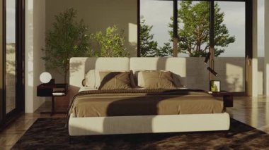 3D video görüntüleme modern modern tasarım. Evin içinde şık bir video klibi var.