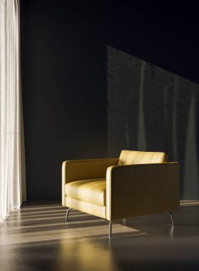 Büyük lüks, modern, parlak iç mekanlar. Oturma odası tasviri 3D görüntü vahşeti.