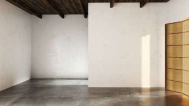 Büyük lüks, modern, parlak iç mekan. Oturma odası tasviri 3D canlandırma.