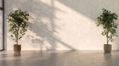 Büyük lüks, modern, parlak iç mekan. Oturma odası tasviri 3D canlandırma.