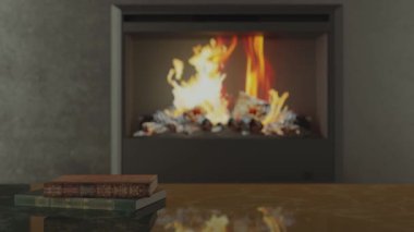 3D video görüntüleme modern modern tasarım. Evin içinde şık bir video klibi var.