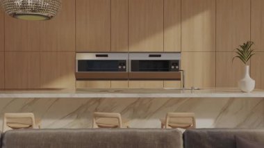 3D video görüntüleme modern modern tasarım. Evin içinde şık bir video klibi var.