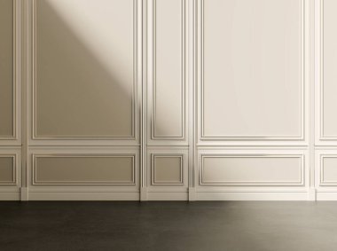 Büyük lüks, modern, parlak iç mekanlar. Oturma odası tasviri. 3D görüntüleme.