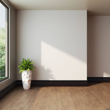 Büyük lüks, modern, parlak iç mekan. Oturma odası tasviri 3D canlandırma.