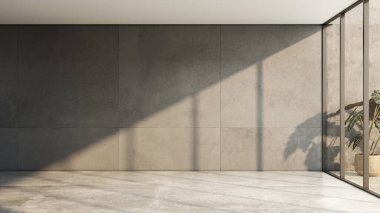 Büyük lüks, modern, parlak iç mekan. Oturma odası tasviri 3D canlandırma.