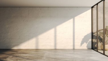 Büyük lüks, modern, parlak iç mekan. Oturma odası tasviri 3D canlandırma.