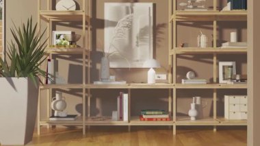 3D video görüntüleme modern modern tasarım. Evin içinde şık bir video klibi var.