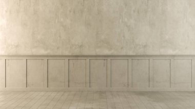 Büyük lüks, modern, parlak iç mekan. Oturma odası tasviri 3D canlandırma.