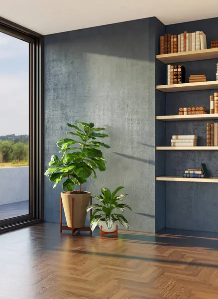 Büyük lüks, modern, parlak iç mekânlar oturma odasının maketi, resimli resimler.