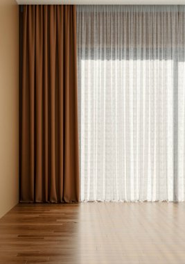 Büyük lüks, modern, parlak iç mekan. Oturma odası tasviri 3D canlandırma.