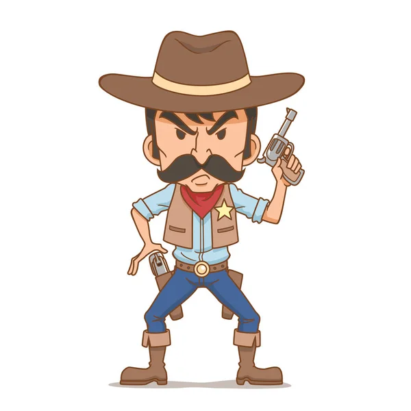 Мультиплікаційний Персонаж Cowboy — стоковий вектор