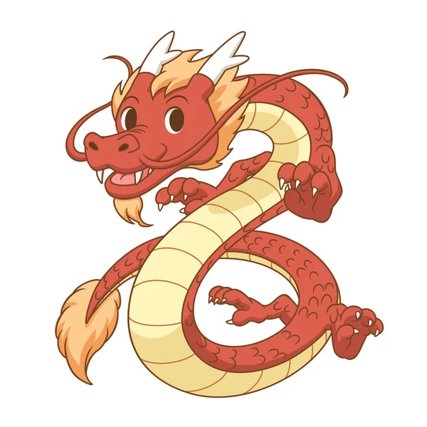 Мультфильм Китайском Красном Драконе — стоковый вектор