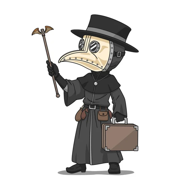 Personagem Dos Desenhos Animados Médico Peste — Vetor de Stock
