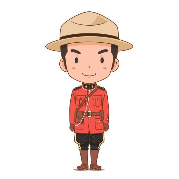 Карикатурный Характер Канадского Офицера Полиции Королевская Конная Полиция Канады — стоковый вектор