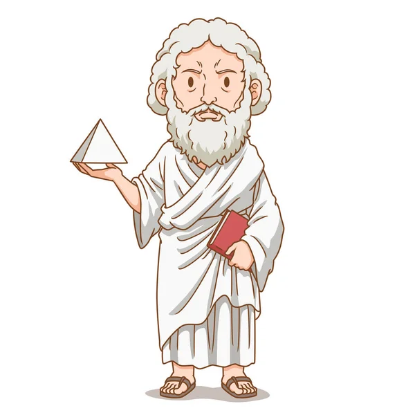 Γελοιογραφία Του Πυθαγόρα Αρχαίου Έλληνα Φιλοσόφου — Διανυσματικό Αρχείο