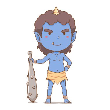 Japon folklorunda mavi iblisin şirin bir çizgi filmi..