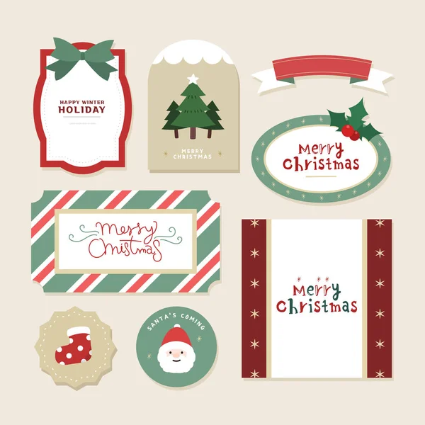 Συλλογή Αντικειμένων Sticker Christmas — Διανυσματικό Αρχείο