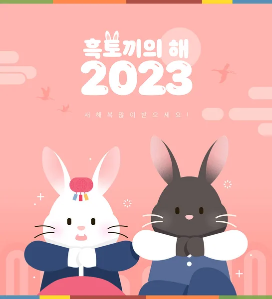 2023 Año Gyemyo Ilustración Del Personaje Del Conejo — Archivo Imágenes Vectoriales
