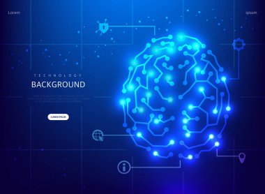 Science Cyber Brochure Background Illustration 