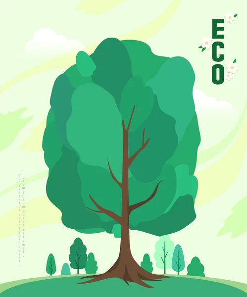 Journée Arbre Protection Environnement Naturel Illustration — Image vectorielle