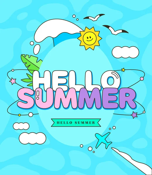 stock vector kitschy Summer Shopping Template 