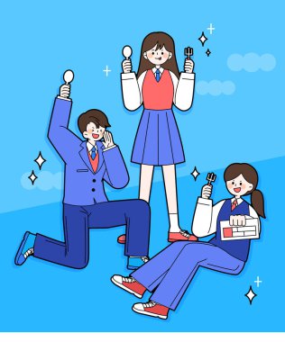 Üniversite giriş sınavı için karakter çizimi