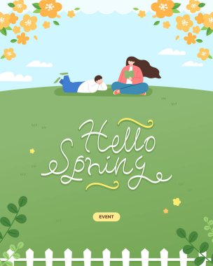 Ilık Bahar İllüstrasyon Şablonu