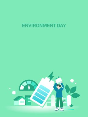 Dünya için Çevre Koruma İllüstrasyonu
