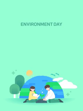 Dünya için Çevre Koruma İllüstrasyonu