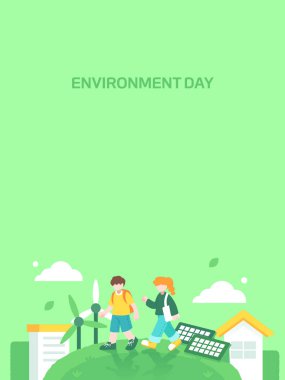 Dünya için Çevre Koruma İllüstrasyonu