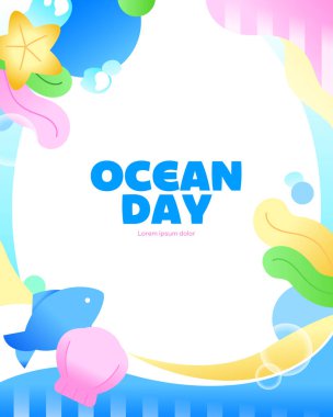 Okyanus Günü Çevre Koruma İllüstrasyonu
