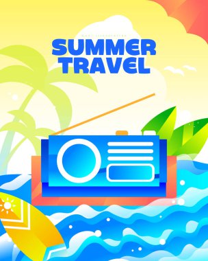 Çeşitli yaz seyahatleri arkaplan çizimleri