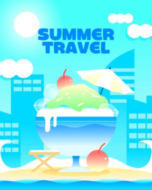 Çeşitli yaz seyahatleri arkaplan çizimleri