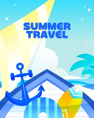 Çeşitli yaz seyahatleri arkaplan çizimleri