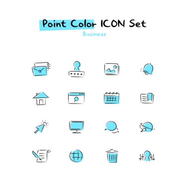 El çizimi nokta renk çizgisi simgesi