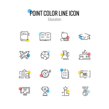 Kullanımı iyi olan basit nokta renk çizgisi simgesi