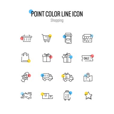 Kullanımı iyi olan basit nokta renk çizgisi simgesi