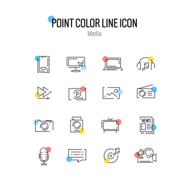 Kullanımı iyi olan basit nokta renk çizgisi simgesi