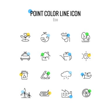 Kullanımı iyi olan basit nokta renk çizgisi simgesi