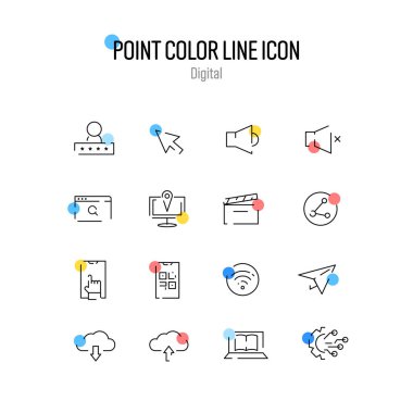 Kullanımı iyi olan basit nokta renk çizgisi simgesi